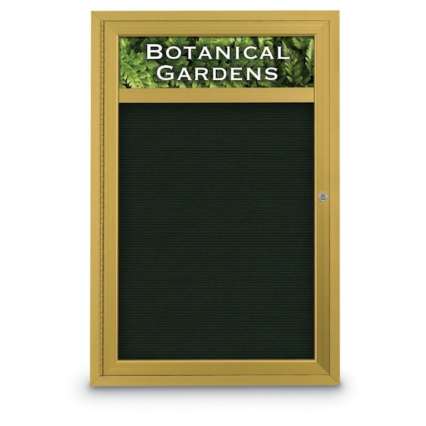 Indoor Enclosed Combo Board, 42"x32", Black Frame/Grey & Surf